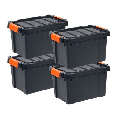 IRIS USA 5 Gallon Heavy Duty Plastic Storage Box with Buckles in Black - 4  Pack at Tractor Supply Co.