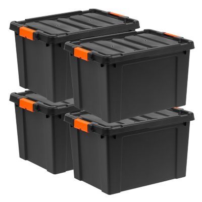 IRIS USA 19 gal. Store-It-All Storage Totes with Latching Buckles, 4 pc.