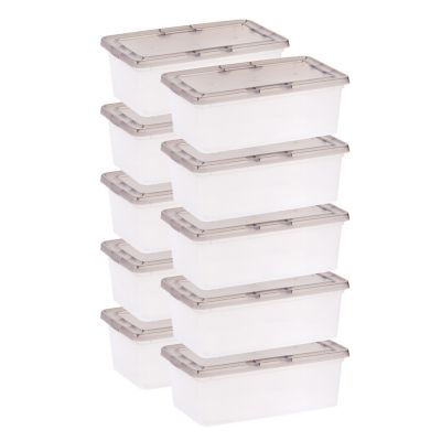 IRIS USA 6.7 Quart Snap Tight Plastic Storage Bin - 10 Pack Storage
