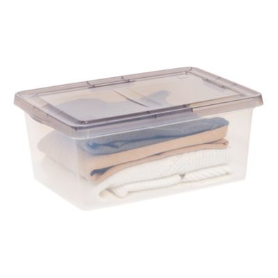 Image showing  17 Quart Snap Tight Plastic Storage Bin - 8 Pack