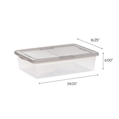 Image showing  28 Quart Snap Tight Plastic Storage Bin - 6 Pack