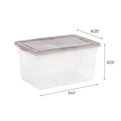 Image showing  58 Quart Snap Tight Plastic Storage Bin - 5 Pack