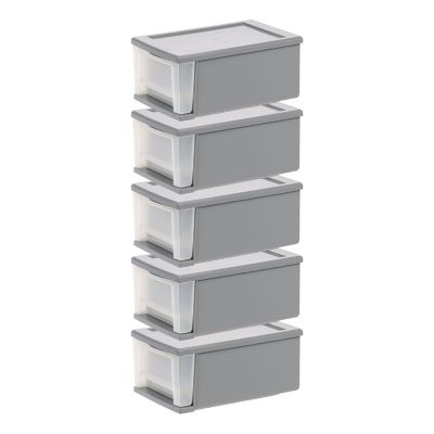 IRIS USA 7 Quart Plastic Stacking Drawer - 5 Pack