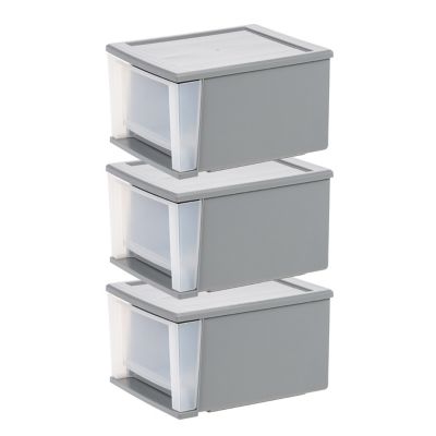 IRIS USA 17 Quart Plastic Stacking Drawer - 3 pc. Set