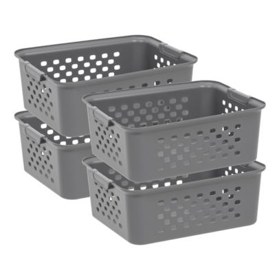 IRIS USA Medium Organizer Storage Basket - 4 Pack