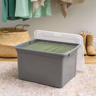 Image showing  18 in. x 14 in. Plastic File Boxes, 3 pc.