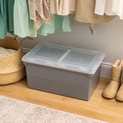 Image showing  22 in. x 13 in. Plastic File Box - 3 Pack