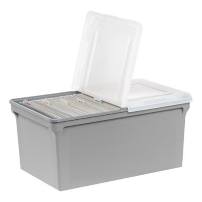 Image showing  22 in. x 13 in. Plastic File Box - 3 Pack