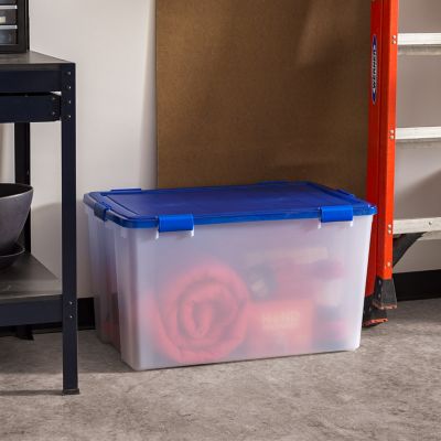 Image showing  156 qt. WEATHERPRO Plastic Storage Bin with Durable Lid, Seal and Latching Buckles