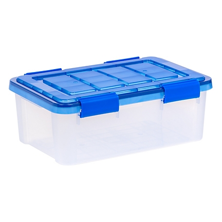 IRIS USA 16 qt. WEATHERPRO Plastic Storage Bin with Durable Lid, Seal, and Latching Buckles
