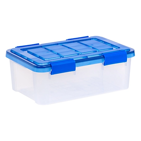 IRIS USA 16 qt. WEATHERPRO Plastic Storage Bin with Durable Lid, Seal, and Latching Buckles