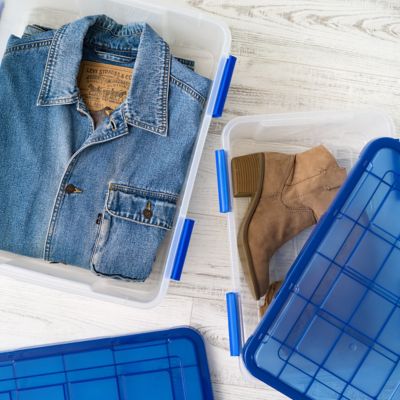 Image showing  16 qt. WEATHERPRO Plastic Storage Bin with Durable Lid, Seal, and Latching Buckles