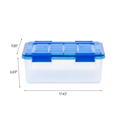 Image showing  16 qt. WEATHERPRO Plastic Storage Bin with Durable Lid, Seal, and Latching Buckles