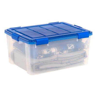 Image showing  60 qt. WEATHERPRO Plastic Storage Bin with Durable Lid, Seal and Latching Buckles