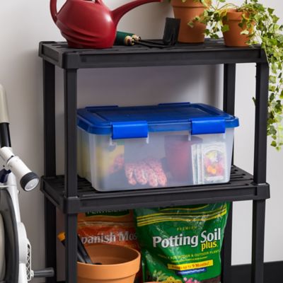 Image showing  19 qt. WEATHERPRO Plastic Storage Bin with Durable Lid, Seal and Latching Buckles