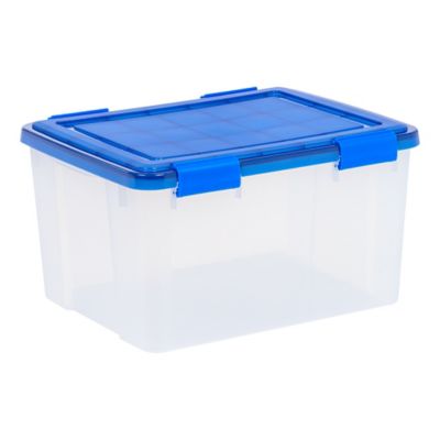 IRIS USA 46 qt. WEATHERPRO Plastic Storage Bin with Durable Lid, Seal, and Latching Buckles