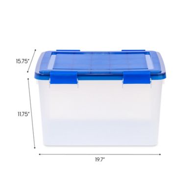 Image showing  46 qt. WEATHERPRO Plastic Storage Bin with Durable Lid, Seal, and Latching Buckles