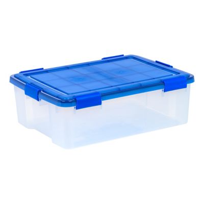 IRIS USA 41 qt. WEATHERPRO Plastic Storage Bin with Durable Lid, Seal, and Latching Buckles