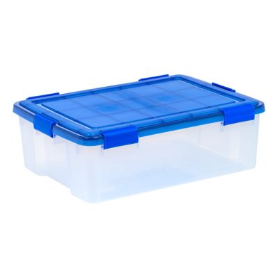 IRIS USA 41 qt. WEATHERPRO Plastic Storage Bin with Durable Lid, Seal, and Latching Buckles -  500202