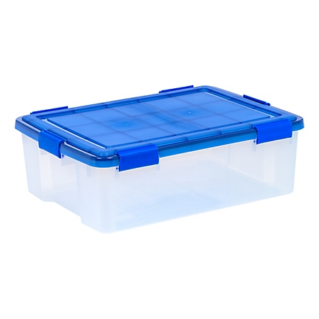 IRIS USA 41 qt. WEATHERPRO Plastic Storage Bin with Durable Lid, Seal, and Latching Buckles