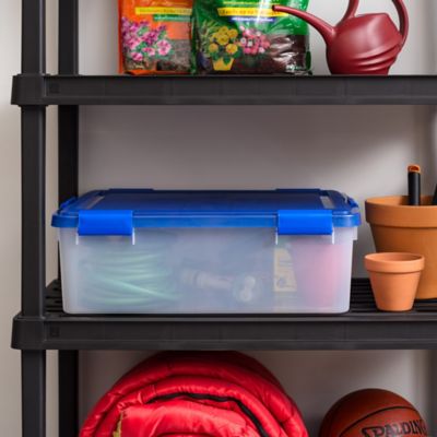Image showing  41 qt. WEATHERPRO Plastic Storage Bin with Durable Lid, Seal, and Latching Buckles