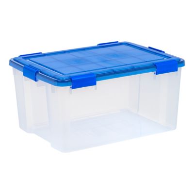 IRIS USA 62 qt. WEATHERPRO Plastic Storage Bin with Durable Lid, Seal, and Latching Buckles