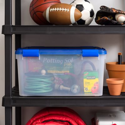 Image showing  62 qt. WEATHERPRO Plastic Storage Bin with Durable Lid, Seal, and Latching Buckles
