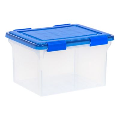 IRIS USA 32 qt. WEATHERPRO Plastic File Box with Durable Lid, Seal, and Latching Buckles