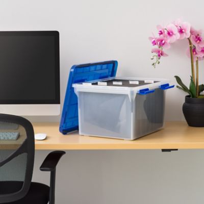 Image showing  32 qt. WEATHERPRO Plastic File Box with Durable Lid, Seal, and Latching Buckles
