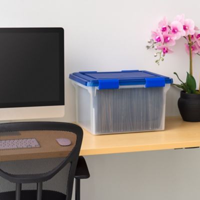 Image showing  32 qt. WEATHERPRO Plastic File Box with Durable Lid, Seal, and Latching Buckles