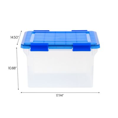 Image showing  32 qt. WEATHERPRO Plastic File Box with Durable Lid, Seal, and Latching Buckles