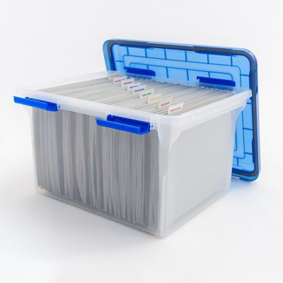 Image showing  32 qt. WEATHERPRO Plastic File Box with Durable Lid, Seal, and Latching Buckles