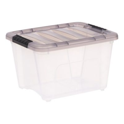 IRIS USA 19 qt. Plastic Storage Bin with Latching Buckles Great small container