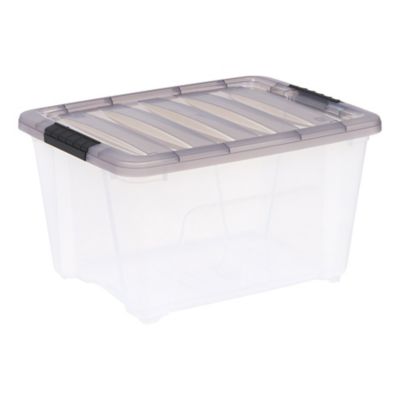 IRIS USA 32 qt. Plastic Storage Bin with Latching Buckles