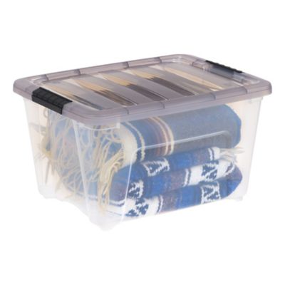 Image showing 5 th IRIS USA 32 qt. Plastic Storage Bin with Latching Buckles