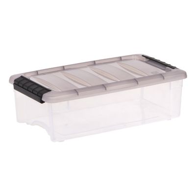 IRIS USA 5.8 qt. Plastic Storage Bin with Latching Buckles