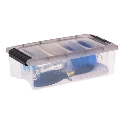Image showing 5 th IRIS USA 5.8 qt. Plastic Storage Bin with Latching Buckles