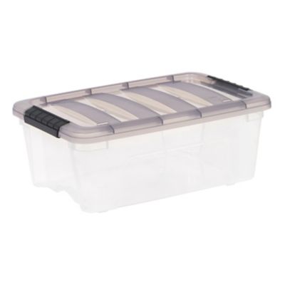 IRIS USA 12.95 qt. Plastic Storage Bin with Latching Buckles Plastic storage bin
