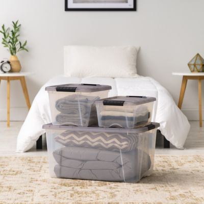 Image showing  12.95 qt. Plastic Storage Bin with Latching Buckles