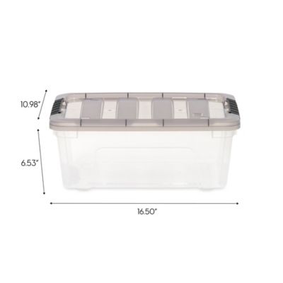 Image showing  12.95 qt. Plastic Storage Bin with Latching Buckles
