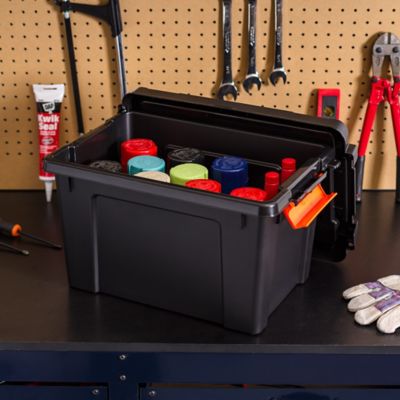 Image showing  5 gal. Store-It-All Storage Tote with Latching Buckles