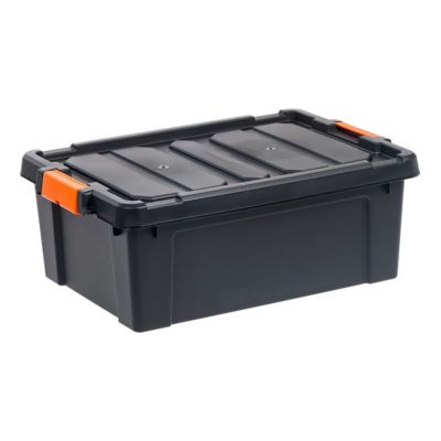 Rubbermaid Dark Indigo Metallic Roughneck Storage Box, 14 Gallon