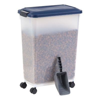 IRIS USA Airtight Pet Food Storage Container with Scoop, Blue Dog food container