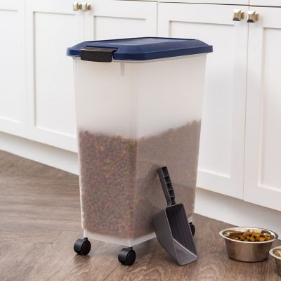 Image showing  Airtight Pet Food Storage Container with Scoop, 35 lb. Capacity, Blue