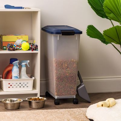 Image showing  Airtight Pet Food Storage Container with Scoop, 35 lb. Capacity, Blue