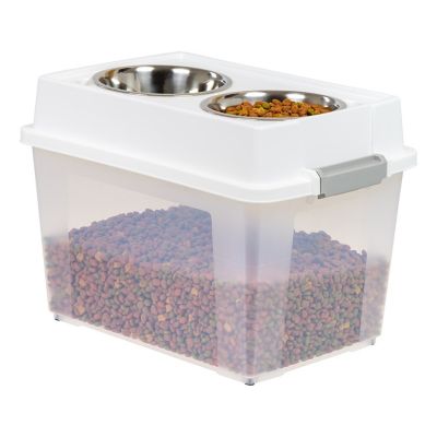 IRIS USA Airtight Elevated Feeder Storage Container, 45 qt. Great product worth the mo ey my dog loves it