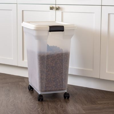 Image showing  Airtight Pet Food Storage Container with Scoop, 35 lb. Capacity, White
