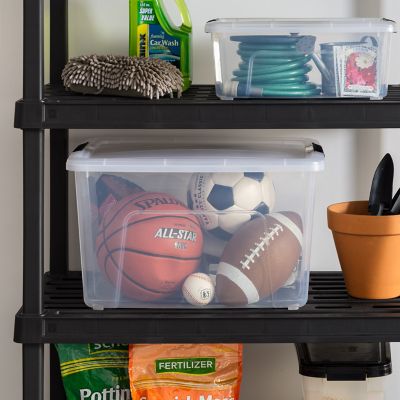 Image showing  60 qt. Plastic Storage Bin with Latching Buckles, Clear