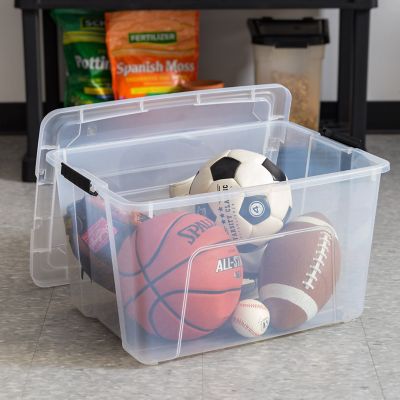 Image showing  60 qt. Plastic Storage Bin with Latching Buckles, Clear