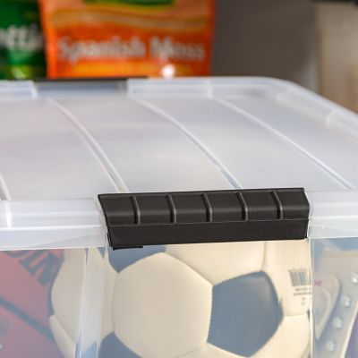 Image showing 5 th IRIS USA 60 qt. Plastic Storage Bin with Latching Buckles, Clear